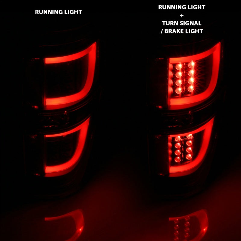 ANZO 2009-2013 Ford F-150 LED Taillights Black