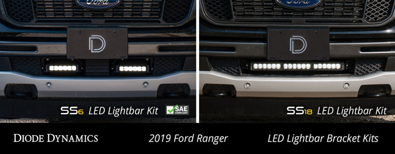 Diode Dynamics 19-21 Ford Ranger SS6 LED Lightbar Kit - Amber Driving