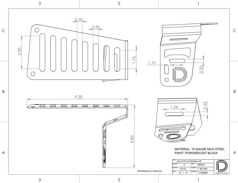 Diode Dynamics 18-21 Jeep JL Wrangler/Gladiator SS3 Cowl LED Bracket Kit - Yellow Sport