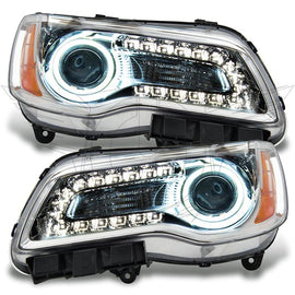 Oracle 11-14 Chrysler 300C NON HID LED Halo Headlights Chrome Housing - Red