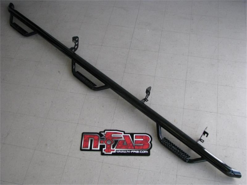 N-Fab Nerf Step 99-16 Ford F-250/350 Super Duty Crew Cab 6.75ft Bed - Gloss Black - Bed Access - 3in