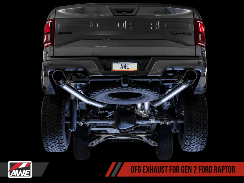 AWE Tuning 2017+ Ford Raptor Tailpipe Conversion Kit w/ Diamond Black Tips