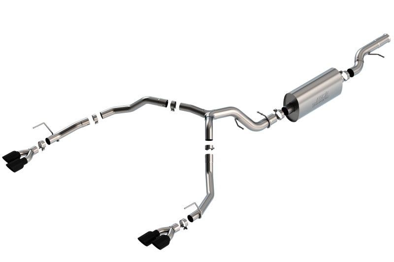 Borla 21-22 Chevrolet Tahoe 6.2L V8 2/4WD 4DR T-304 SS Touring Cat-Back Exhaust w/ Black Chrome Tips