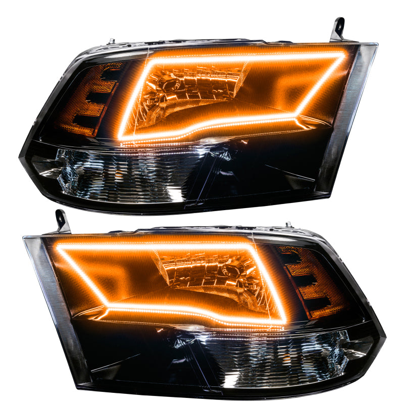 Oracle 09-17 RAM 1500 TRX Quad Pre-Assembled Headlights Blk Housing - w/ BC1 Cntrl