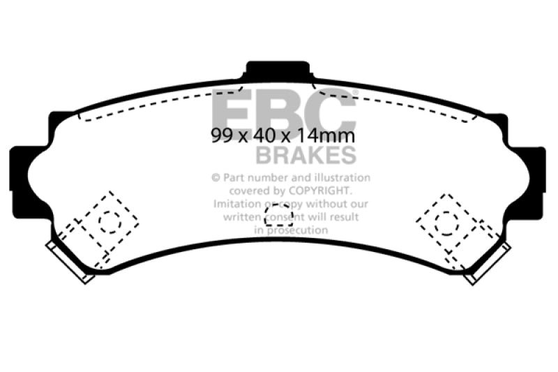 EBC 95-97 Nissan Sentra 1.6 Yellowstuff Rear Brake Pads