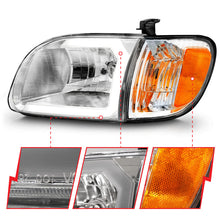 Load image into Gallery viewer, ANZO 00-04 Toyota Tundra (Reg/Acc Cab Only) Crystal Headlights w/Lgt Bar Chrome w/Corner Lights 2pc