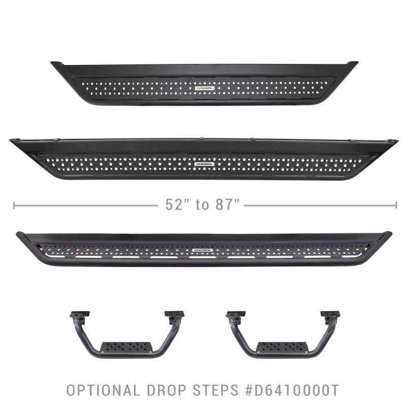 Go Rhino 21-23 Ford Bronco 2DR Sport Utility Dominator Xtreme D6 Side Steps 6in - 57in Long