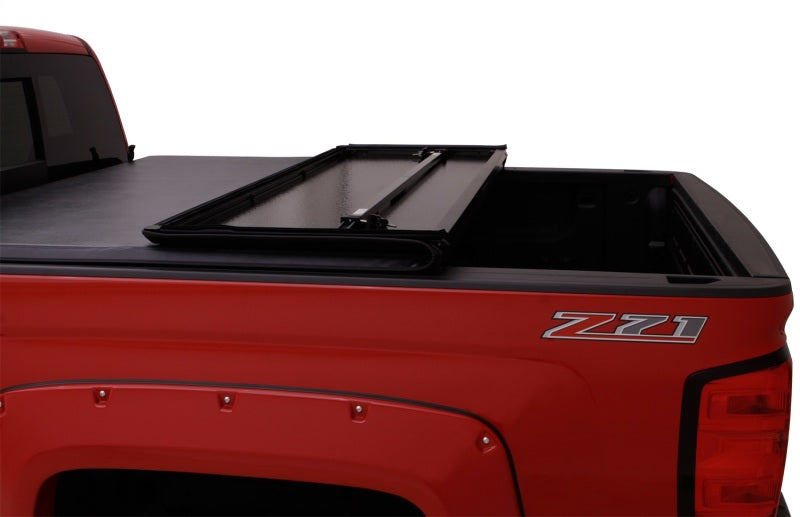 Lund 02-17 Dodge Ram 1500 Fleetside (6.4ft. Bed) Hard Fold Tonneau Cover - Black