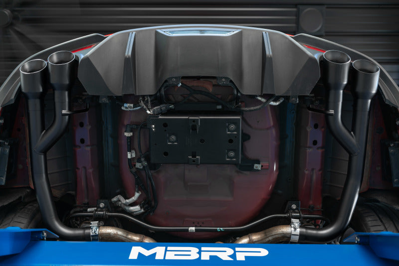 MBRP 18-20 Ford Mustang GT 2.5in Black Coated Non Active Dual Axle Back Exhaust - 4in Dual Wall Tips