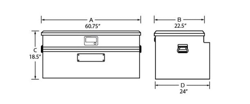 Tradesman Aluminum Flush Mount Truck Tool Box Full/Wide (60in.) - Brite