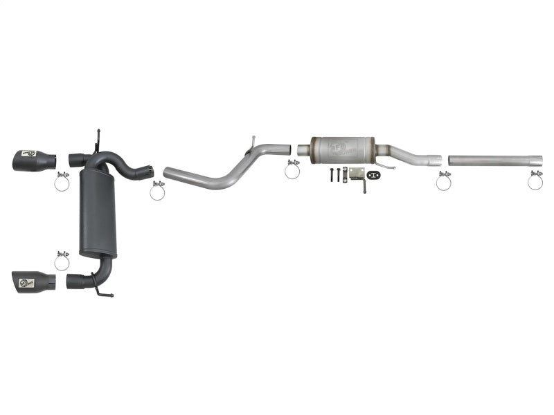 aFe Rebel Series 2.5in 409 SS Cat-Back Exhaust w/ Black Tips 2007+ Jeep Wrangler (JK) V6 3.6L/3.8L