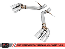 Load image into Gallery viewer, AWE Tuning 16-19 Chevrolet Camaro SS Axle-back Exhaust - Track Edition (Quad Chrome Silver Tips)