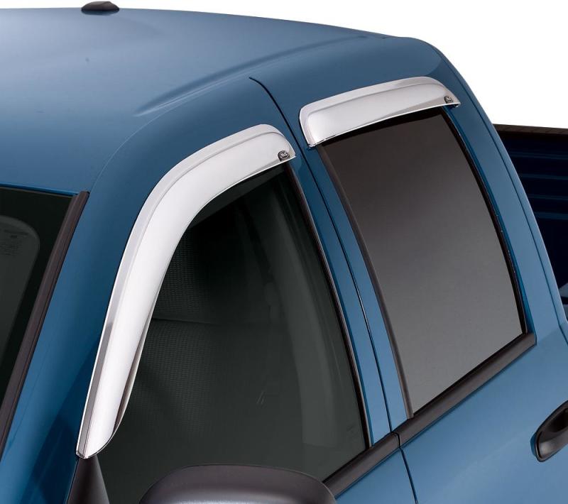 AVS 02-09 Chevy Trailblazer Ventvisor Outside Mount Front & Rear Window Deflectors 4pc - Chrome