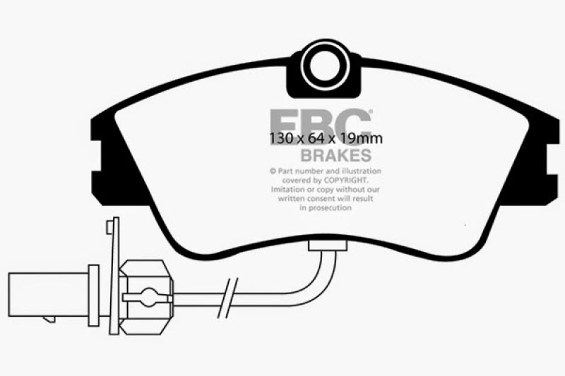 EBC 00 Volkswagen Eurovan 2.8 (Lucas) with Wear Leads Greenstuff Front Brake Pads