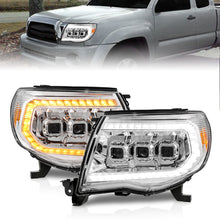 Load image into Gallery viewer, ANZO 05-11 Toyota Tacoma LED Projector Headlights w/Light Bar Swtchbk Seq. Chrome w/Initiation Light