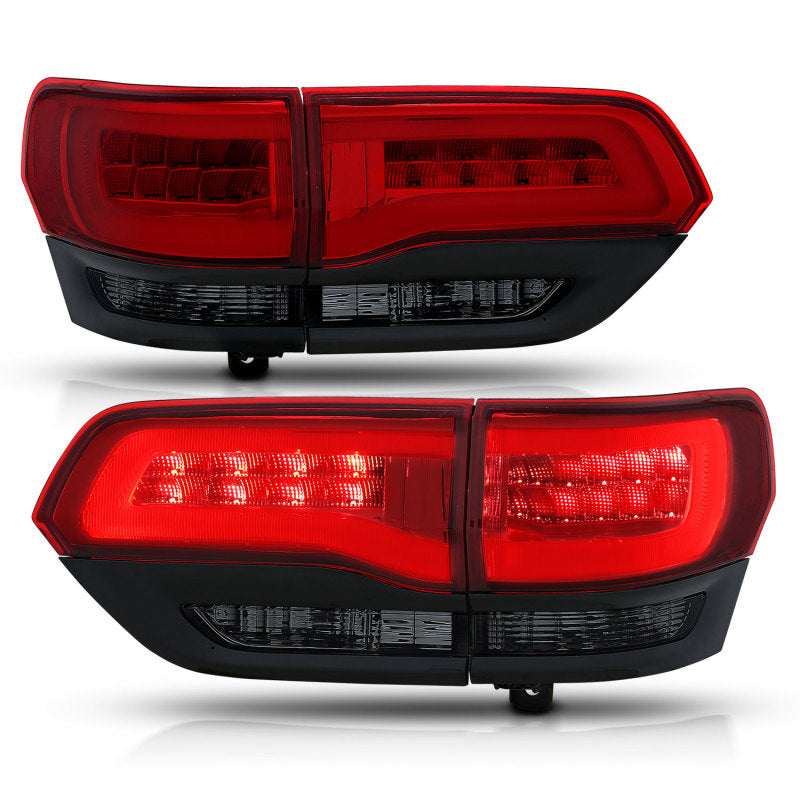 ANZO 2014-2016 Jeep Grand Cherokee LED Taillights Red/Smoke