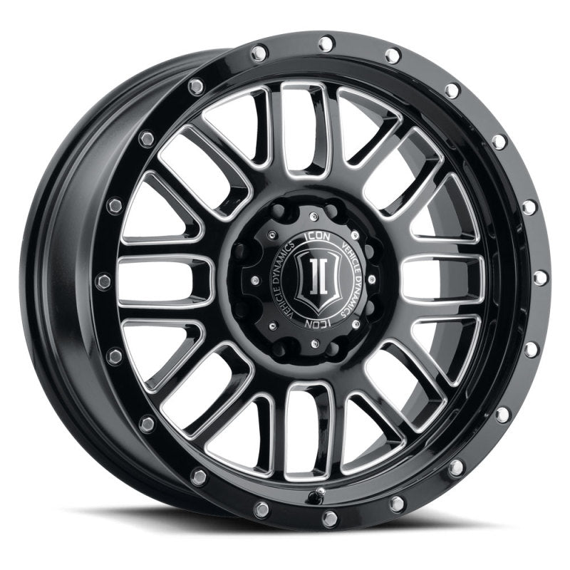 ICON Alpha 20x9 6x135 16mm Offset 5.625in BS Gloss Black Milled Spokes Wheel