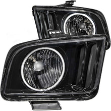 Load image into Gallery viewer, ANZO 2005-2009 Ford Mustang Crystal Headlights w/ Halo Black (CCFL)