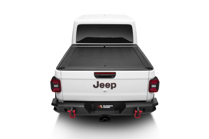 Rugged Ridge 20-22 Jeep Gladiator w/o Trail Rail Sys Armis Tonneau Cover w/Max Track - Tex. Blk