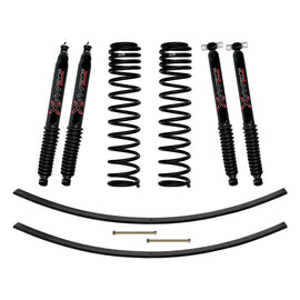 Skyjacker Jeep XJ 3in FR Dual Rate Long Coil Suspension Lift Kit w/RR Add-A-Leaf/Black Max Shocks