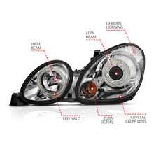 Load image into Gallery viewer, ANZO 1998-2005 Lexus Gs300 Projector Headlights w/ Halo Chrome