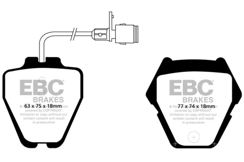 EBC 00-03 Audi A8 Quattro 4.2 (8 Pad Set) Greenstuff Front Brake Pads