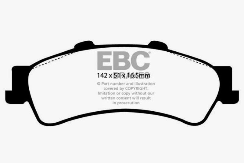 EBC 01-05 Cadillac Deville 4.6 HD Redstuff Rear Brake Pads