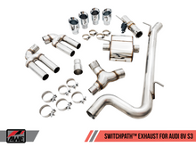 Load image into Gallery viewer, AWE Tuning Audi 8V S3 SwitchPath Exhaust w/Chrome Silver Tips 102mm