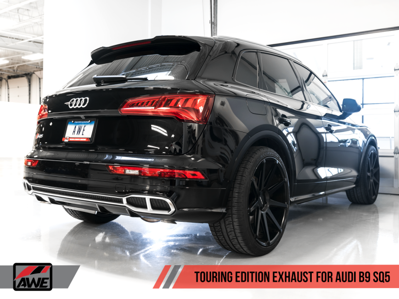 AWE Tuning Audi B9 SQ5 Resonated Touring Edition Cat-Back Exhaust - No Tips (Turn Downs)