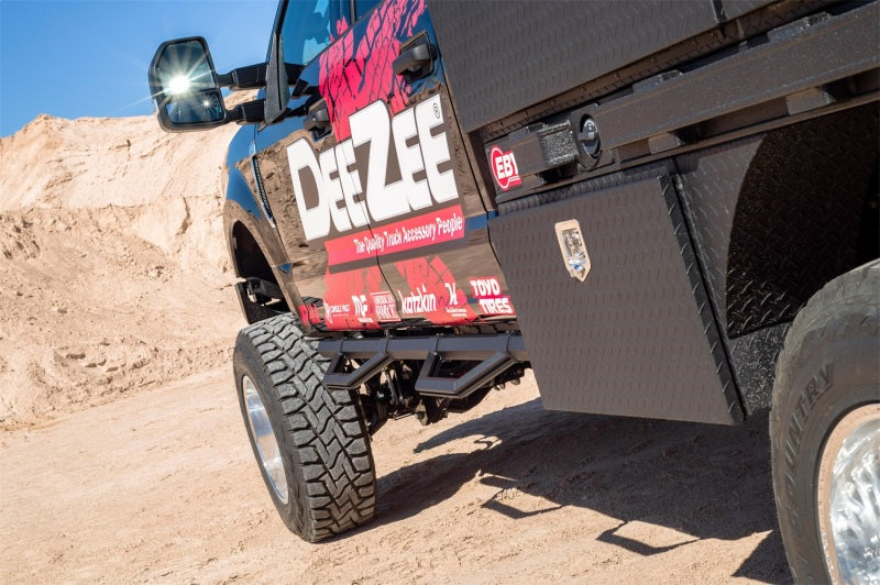 Deezee 99-23 Chevrolet/GMC/Dodge/Ford Full Size Truck Hex Series -Super Cab Side Steps (Txt Blk)