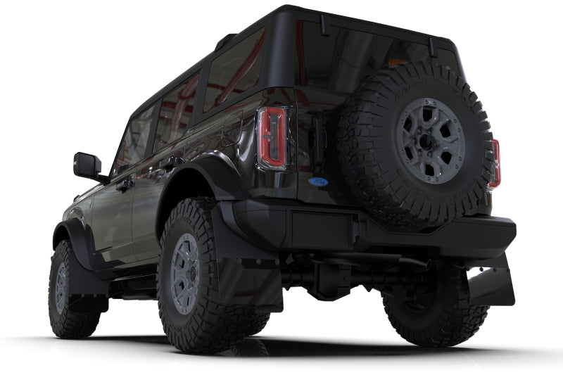 Rally Armor 21-24 Ford Bronco (Steel Bmpr + RR - NO Rptr/Sprt) Blk Mud Flap w/Area Blue Logo