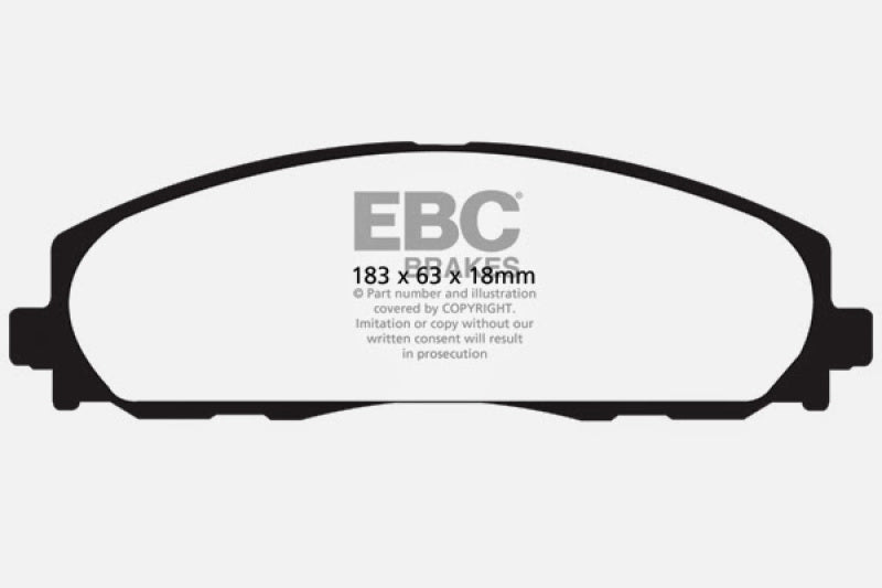 EBC 2016+ Chrysler Pacifica (Ru) 3.6L Orangestuff Front Brake Pads