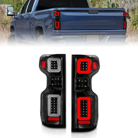 ANZO 19-21 Chevy Silverado Work Truck Full LED Taillights Blk Housing Clear Lens G2 (w/C light Bars)