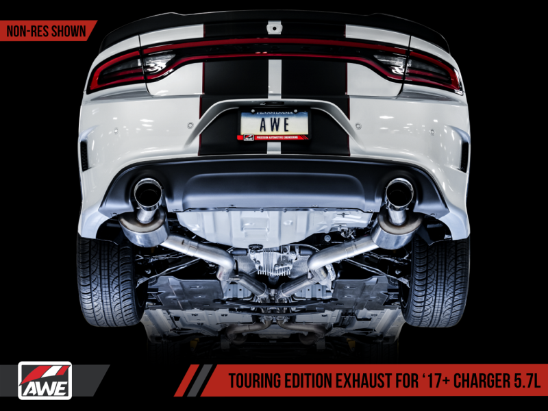 AWE Tuning 2017+ Dodge Charger 5.7L Touring Edition Exhaust - Non-Resonated - Chrome Silver Tips