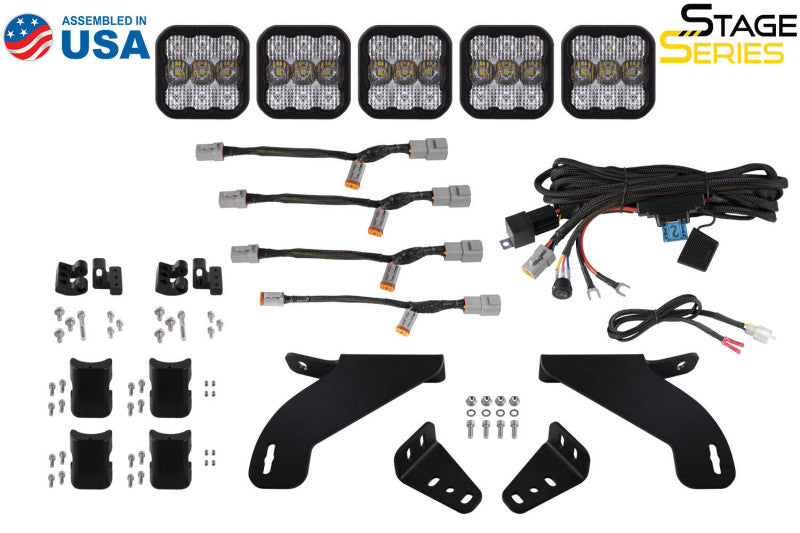 Diode Dynamics 21-22 Ford F-150 SS5 Grille CrossLink Lightbar Kit- Pro White Combo