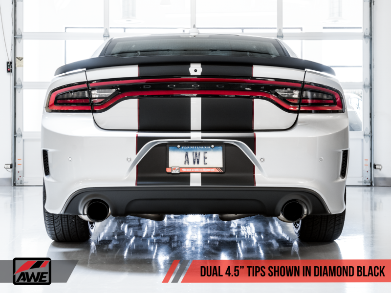 AWE Tuning 2017+ Dodge Charger 5.7L Touring Edition Exhaust - Non-Resonated - Diamond Black Tips