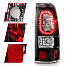 Load image into Gallery viewer, ANZO 2003-2006 Chevy Silverado 1500 LED Taillights Plank Style Black w/Clear Lens