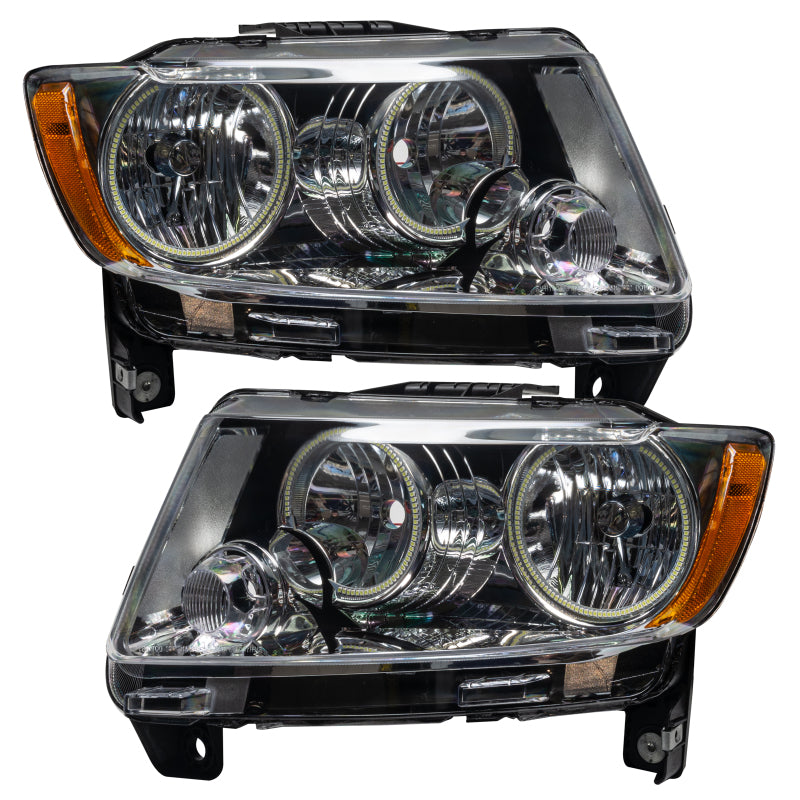 Oracle 11-13 Jeep Grand Cherokee Pre-Assembled Halo Headlights (Non HID) Chrome - Red