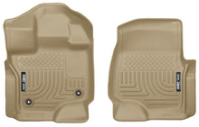 Load image into Gallery viewer, Husky Liners 15-23 Ford F-150 Super/Super Crew Cab WeatherBeater Tan Front Floor Liners