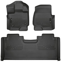 Load image into Gallery viewer, Husky Liners 15-19 F-150 SuperCab Weatherbeater Black Front &amp; 2nd Seat Floor Liners