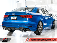 Load image into Gallery viewer, AWE Tuning Audi 8V S3 Track Edition Exhaust w/Chrome Silver Tips 102mm