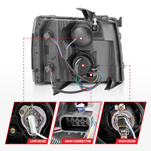 Load image into Gallery viewer, ANZO 2007-2013 Chevrolet Silverado 1500 Projector w/ Light Bar Chrome Housing w/ Sequential