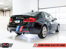 Load image into Gallery viewer, AWE Tuning BMW F3X 340i Touring Edition Axle-Back Exhaust - Chrome Silver Tips (102mm)