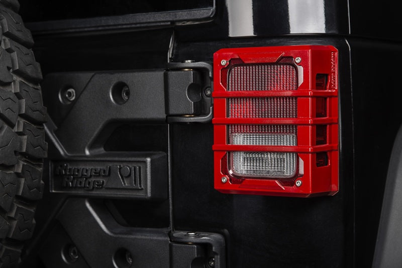 Rugged Ridge 07-18 Jeep Wrangler JK Red Elite Tail Light Guards