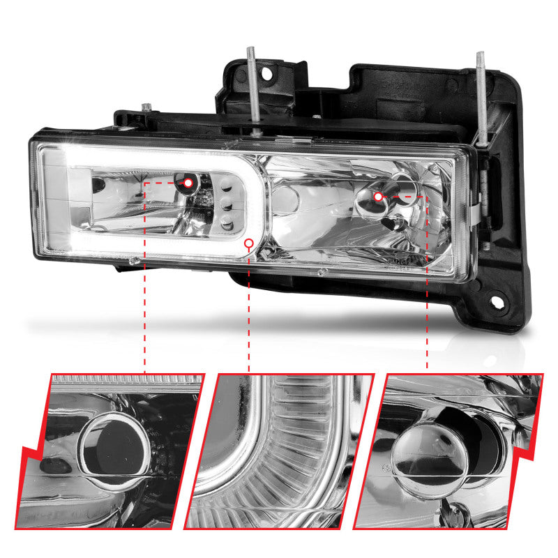 ANZO 1999-2000 Cadillac Escalade Crystal Headlights