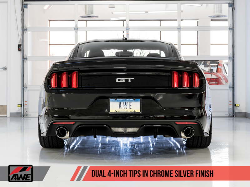 AWE Tuning S550 Mustang GT Cat-back Exhaust - Track Edition (Diamond Black Tips)