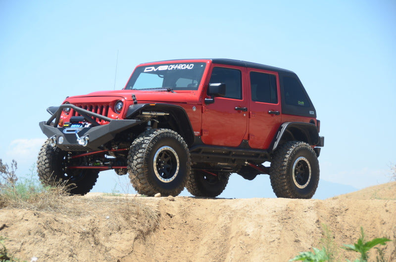 DV8 Offroad 07-18 Jeep Wrangler JK 2 Piece Fast Back Hard Top 4 Door - Black (DS Only)